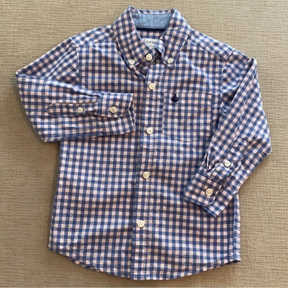 Carter’s Toddler Boys Checkered Dress Shirt size 4T